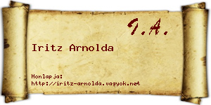 Iritz Arnolda névjegykártya